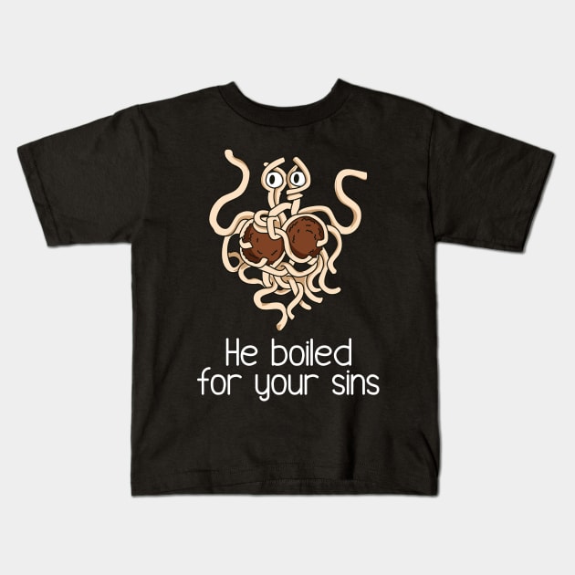 flying spaghetti monster Kids T-Shirt by UniFox